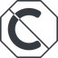 Thin, line, right, octagon, prohibited, copy, law, copyright, lience, c, copyright-solid icon