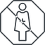 Thin, line, octagon, prohibited, nurse, medical, healthcare, health, female, medic, female-nurse, doctor, hospital, female-nurse-thin icon