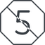 Thin, line, octagon, prohibited, number, font, digit, five, five-thin, 5 icon