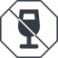Thin, line, octagon, glass, prohibited, party, wine, champagne, glass-wine, drink, water, glass-wine-solid icon