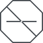 Thin, line, up, octagon, minus, remove, sub, substract, prohibited, collapse, minus-thin, -, less icon