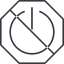 Line, octagon, prohibited, power, on, off, turn-on, turn-off, power-thin icon