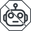 Thin, line, octagon, robot, robotics, head, prohibited icon