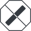 Thin, line, solid, octagon, prohibited, slash, division, slant, obelus, anti-slash, slash-solid icon