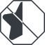 Thin, line, up, normal, octagon, star, rate, rating, prohibited, half, star-half-solid icon
