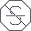 Thin, line, octagon, prohibited, text, type, editor, font, typography, font-style, strikethrough, strike, strikethrough-thin icon