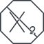 Thin, line, octagon, prohibited, text, editor, subscript, subscript-thin icon