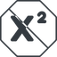 Thin, line, octagon, prohibited, text, editor, superscript, superscript-solid icon