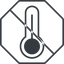 Thin, line, octagon, prohibited, temperature, thermometer, heat, high, temperature-high-thin, temperature-high, hot icon