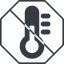 Thin, line, octagon, prohibited, temperature, thermometer, cold, heat, hot, thermometer-solid icon