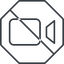 Thin, line, up, octagon, youtube, video, prohibited, camera, film, movie, videocamera, videocamera-thin icon