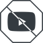 Thin, line, octagon, logo, brand, social, youtube, video, channel, youtuber, prohibited icon