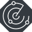 Thin, left, solid, octagon, horizontal, mirror, gps, place, radar, localisation, radar-thin, sonar icon
