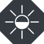 Thin, left, solid, octagon, star, light, brightness, luminosity, intensity, brilliance, lighter, darker, dark, mode, Illumination, sun, shine, flash, ray, brightness-thin, brightness-thin-half, brightness-half icon