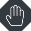 Thin, up, solid, octagon, horizontal, mirror, hand, stop, fingers, hand-thin icon