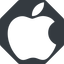 Thin, solid, octagon, logo, brand, apple, macintosh, itunes, ipad, iphone, ipod icon