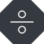 Thin, solid, octagon, math, mathematics, mathematical, maths, division, operator, divide, division-thin icon