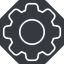 Thin, solid, octagon, setting, config, gear, wheel, settings, cog, gear-thin icon