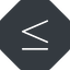 Thin, solid, octagon, symbol, less, math, mathematics, greater, than, greater-than, less-than, greater-than-equal, less-than-equal, comparison, inequality, mathematical, smaller, bigger, less-than-equal-thin, equal, maths icon