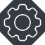Thin, solid, octagon, setting, config, gear, wheel, settings, cog, settings-thin icon