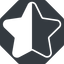 Thin, up, solid, octagon, star, rate, rating, half, star-half-thin icon
