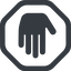 Line, down, wide, solid, octagon, horizontal, mirror, hand, stop, fingers, hand-solid icon