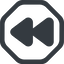 Line, down, wide, octagon, video, play, forward, backward, mp3, player, pause, forward-solid icon