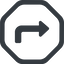 Line, down, wide, octagon, sign, confirm, arrow, key, submit, send, return, enter, return-sign-solid, return-sign icon