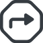 Line, down, wide, octagon, sign, confirm, arrow, key, submit, send, return, enter, return-sign, return-sign-wide icon