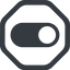 Line, down, wide, solid, octagon, setting, apple, on, off, ios, switch, button, radio, switch-solid icon