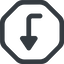 Line, left, wide, octagon, sign, confirm, horizontal, mirror, arrow, key, submit, send, return, enter, return-sign, return-sign-wide icon
