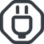 Line, left, wide, octagon, electricity, plug, charge, charger, electric, plug-wide, electrics, electrical icon