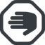 Line, right, wide, solid, octagon, horizontal, mirror, hand, stop, fingers, hand-solid icon