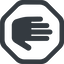 Line, right, wide, solid, octagon, hand, stop, fingers, hand-solid icon