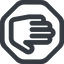 Line, right, wide, solid, octagon, hand, stop, fingers, hand-wide icon