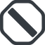 Line, wide, solid, octagon, horizontal, mirror, slash, division, slant, obelus, anti-slash, slash-solid icon