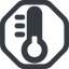 Line, wide, octagon, horizontal, mirror, temperature, low, thermometer, cold, thermometer-low, thermometer-low-solid icon