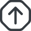 Line, up, octagon, arrow, direction, arrow-simple-wide icon