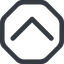 Line, up, wide, octagon, arrow, direction, chevron, chevron-wide icon