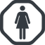 Line, wide, octagon, woman, human, dot, toilets, pictogram, dot-50, wc, women, women-toilets, dot-women-toilets icon