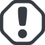 Line, up, wide, octagon, mark, warning, exclamation, rounded, info, exclamation-mark-rounded, alert icon