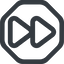 Line, up, wide, octagon, video, play, forward, backward, mp3, player, pause, forward-wide icon