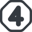 Line, wide, octagon, four, number, font, digit, four-wide, 4 icon