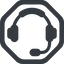 Line, wide, octagon, phone, , call, headset-solid, headset, headphone, microphone, support icon