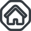 Line, wide, octagon, small, home, house, home-small-wide icon