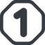 Line, wide, octagon, number, font, one, digit, one-wide, 1 icon
