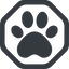 Line, up, wide, octagon, animal, cat, paw, dog, bear, paw-solid icon