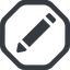 Line, up, wide, octagon, pen, pencil, draw, edit icon