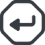 Line, up, wide, octagon, sign, confirm, arrow, key, submit, send, return, enter, return-sign, return-sign-wide icon