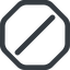 Line, up, wide, solid, octagon, slash, division, slant, obelus, anti-slash, slash-wide icon